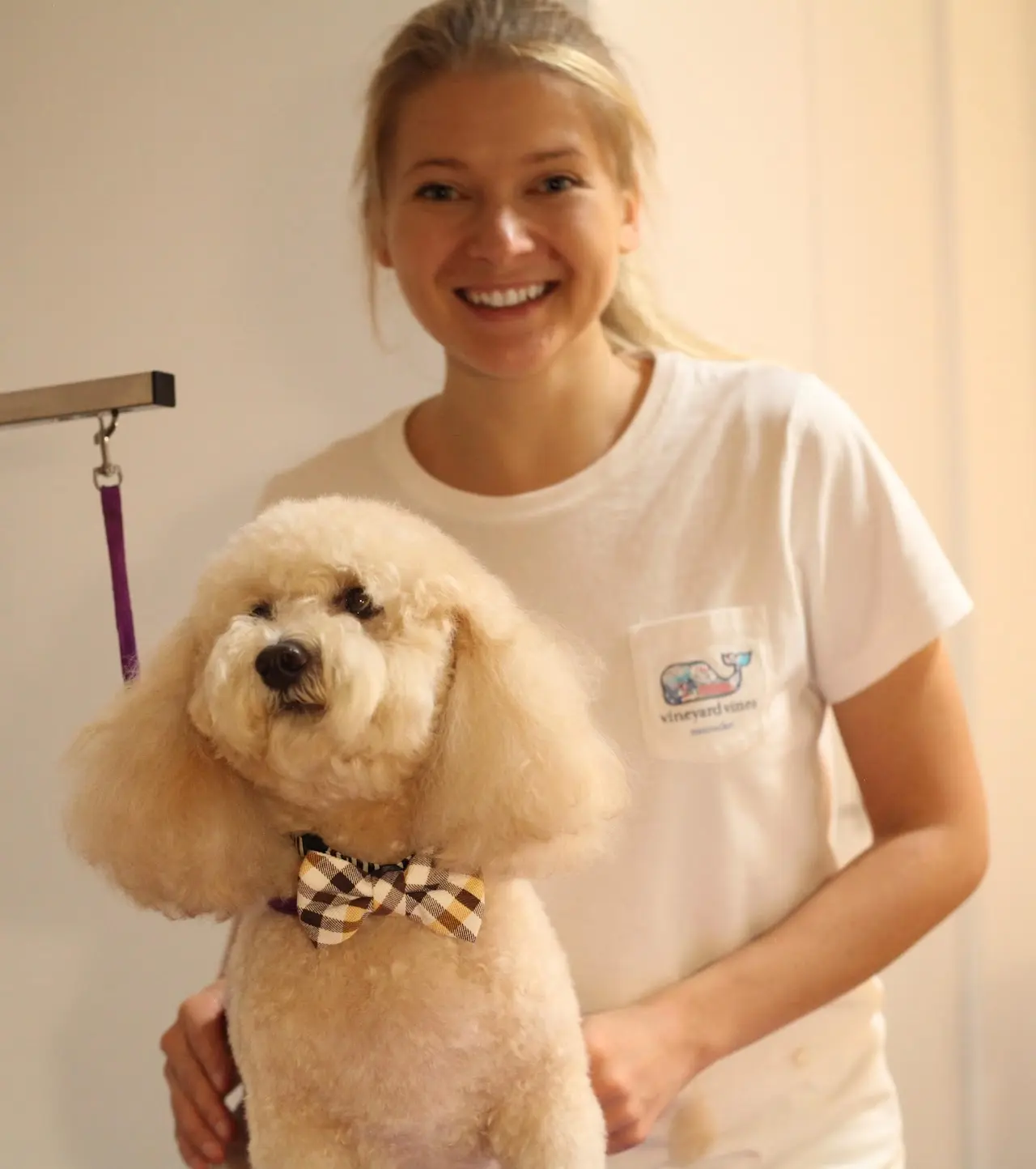 Uliana, professional pet groomer at work